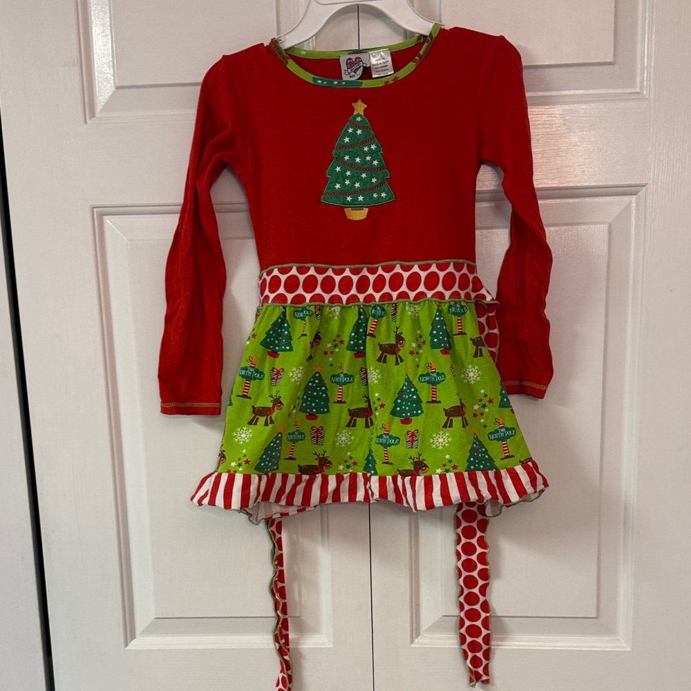Ann Loren Red and Green Holiday Dress